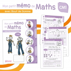 Cahier mémo de mathématiques CM1 – Nombres, calculs, géométrie et mesures – Bout de Gomme – JOCATOP