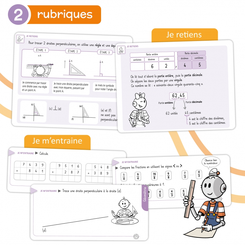 Cahier mémo de mathématiques CM1 – Nombres, calculs, géométrie et mesures – Bout de Gomme – JOCATOP