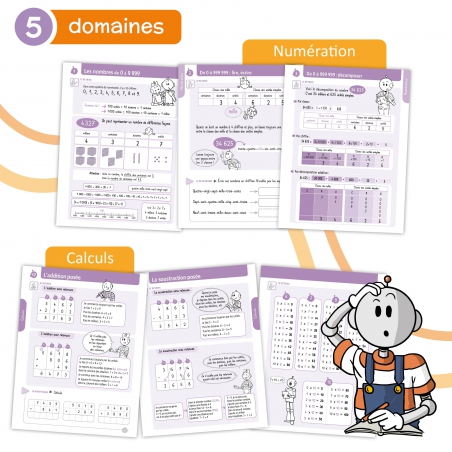 Cahier mémo de mathématiques CM1 – Nombres, calculs, géométrie et mesures – Bout de Gomme – JOCATOP
