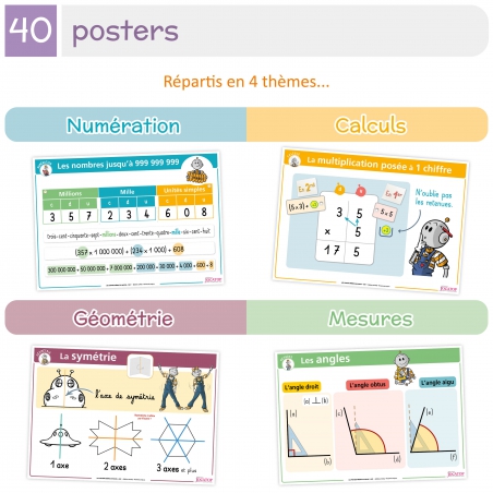 Mathématiques CM1 – Posters-Mémos pour la classe avec Bout de Gomme – JOCATOP