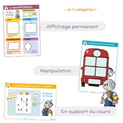 Mathématiques CM1 – Posters-Mémos pour la classe avec Bout de Gomme – JOCATOP