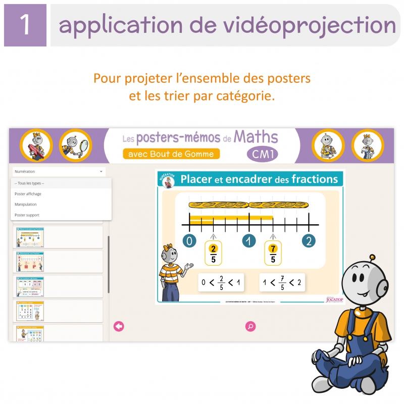 Mathématiques CM1 – Posters-Mémos pour la classe avec Bout de Gomme – JOCATOP