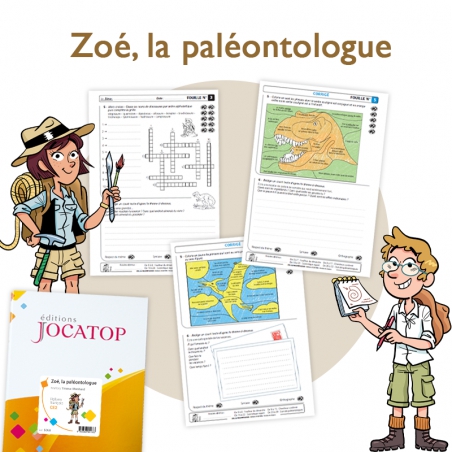 Rallyes français : Zoé, la paléontologue – Conjugaison, grammaire, orthographe, vocabulaire – CE2 – Classeur photocopiable – JOC