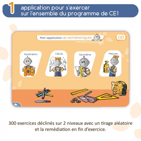 Apprendre les mathématiques – Nombres et calculs, géométrie, mesures – Application interactive CE1 – JOCATOP