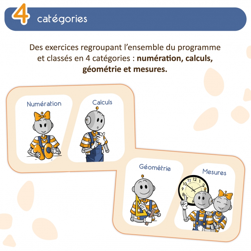 Apprendre les mathématiques – Nombres et calculs, géométrie, mesures – Application interactive CE1 – JOCATOP