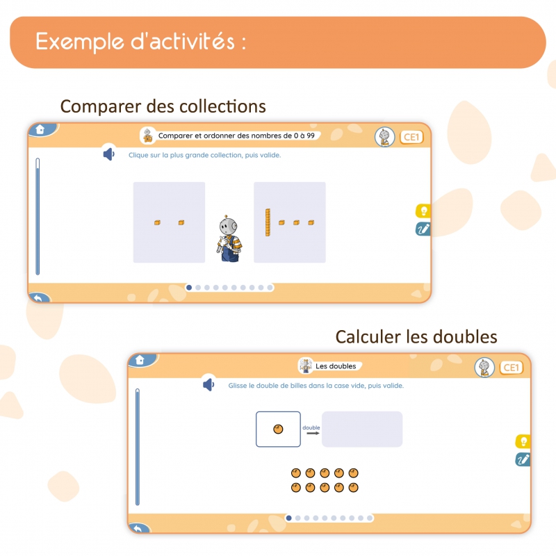Apprendre les mathématiques – Nombres et calculs, géométrie, mesures – Application interactive CE1 – JOCATOP