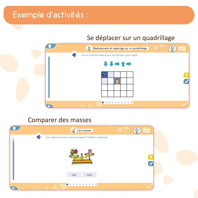 Apprendre les mathématiques – Nombres et calculs, géométrie, mesures – Application interactive CE1 – JOCATOP