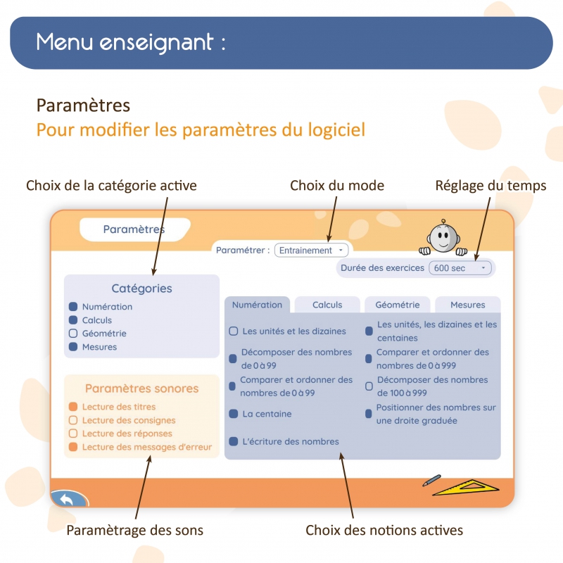 Apprendre les mathématiques – Nombres et calculs, géométrie, mesures – Application interactive CE1 – JOCATOP
