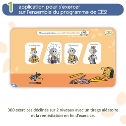 Maîtriser les mathématiques  en CE2 – Application interactive – Nombres et calculs, Géométrie, Mesures & Problèmes
