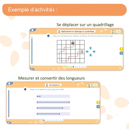 Maîtriser les mathématiques  en CE2 – Application interactive – Nombres et calculs, Géométrie, Mesures & Problèmes