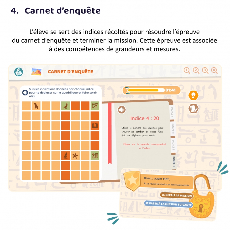 Maths CE2 – Escape Game éducatif interactif – Nombres, Géométrie, Grandeurs & Problèmes – Application pédagogique – JOCATOP
