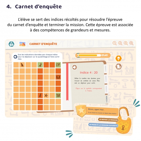 Maths CE2 – Escape Game éducatif interactif – Nombres, Géométrie, Grandeurs & Problèmes – Application pédagogique – JOCATOP
