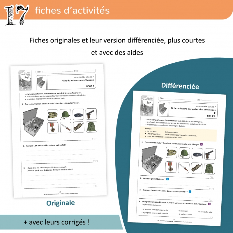 Les lettres de Jean Moulin – Lecture suivie et compréhension – CM1 / CM2 – Dossier pédagogique – JOCATOP