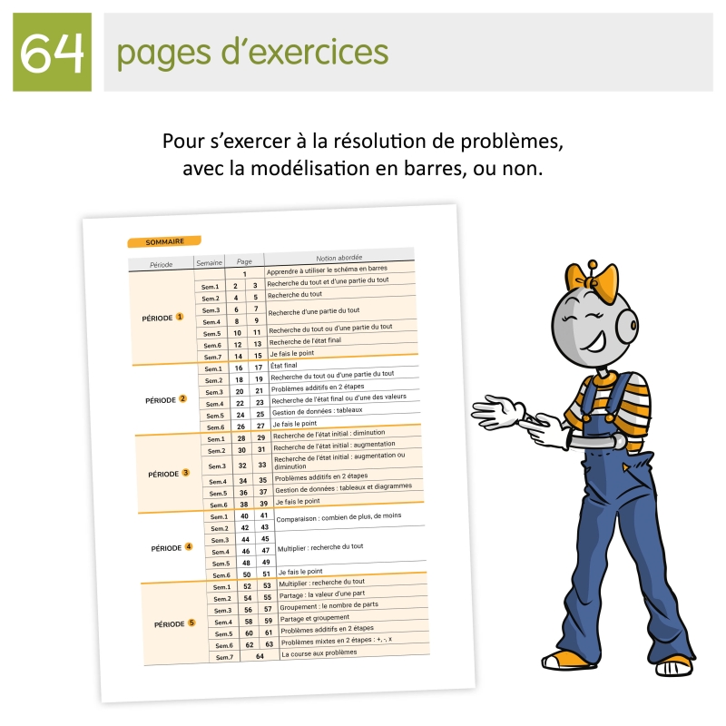Résoudre des problèmes de mathématiques au CE1 avec la modélisation en barres – Cahier Bout de Gomme – JOCATOP