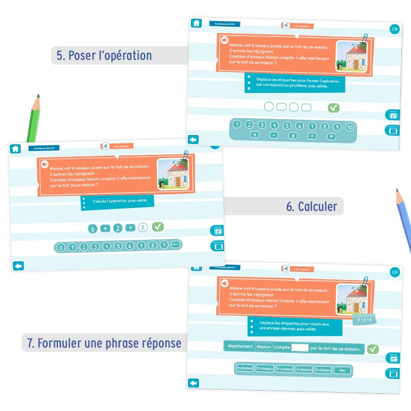 Résolution de problèmes – Application maths CP – Professeur des écoles – Numérique éducatif