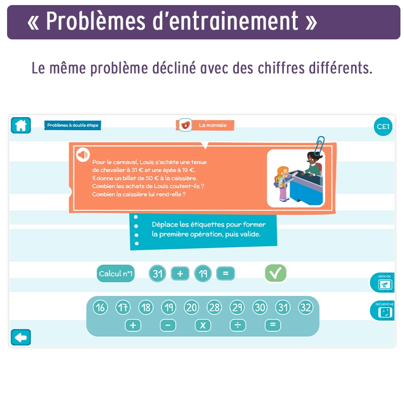 Résolution de problèmes en mathématiques – Application maths CE1 – Professeur des écoles – JOCATOP