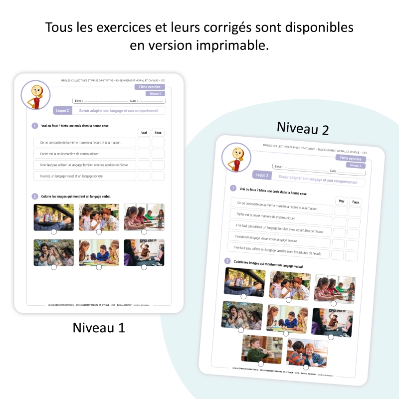 Logiciel pédagogique numérique - Enseignement moral et civique – CE1