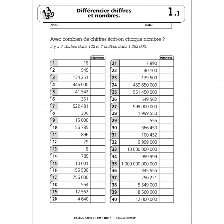 Exemple de fiche - Niveau 1