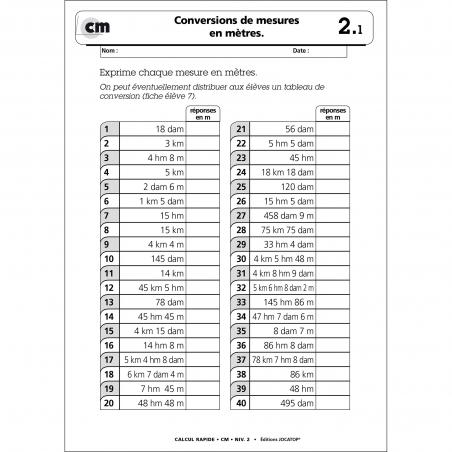 Exemple de fiche - Niveau 2