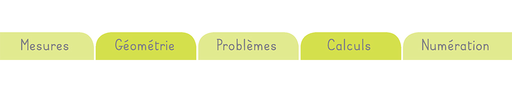 Numération, calculs, résolution de problèmes, géométrie et mesures, les domaines de Mon petit mémo de maths CE2